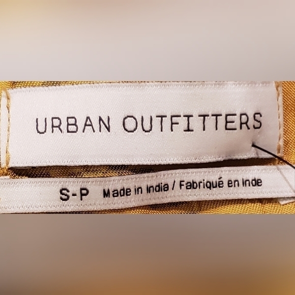 Urban Outfitters Gold Plaid Long Sleeve Dress Women's Size Small - Picture 6 of 7